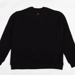 Black sweatshirt with a small onda logo on a white background