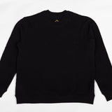 Black sweatshirt with a small onda logo on a white background