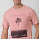 ONDA Men’s Tropic Shade T‑Shirt – Salmon, Enzyme-Washed Cotton